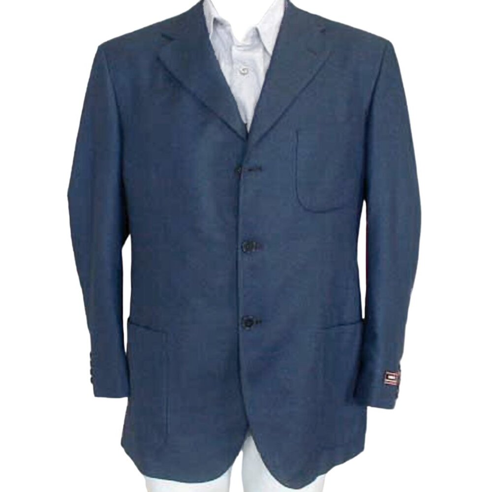 NEW $1195 Neiman Marcus Sportcoat Blazer US 38 Reg Blue Cashmere & Silk USA Made